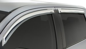 Toyota Tundra Extended Crew Cab Pickup Wind Deflectors - Side - Stampede - Tape-Onz - Chrome - `07-`19 Toyota Tundra Extended Crew Cab Pickup Wind Deflectors - Side - Stampede - Tape-Onz - Chrome - `07-`19