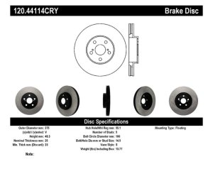 Toyota Celica Brake Rotors (2) - Front - Stoptech - Premium Cryostop Rotor - Black - `00-`05