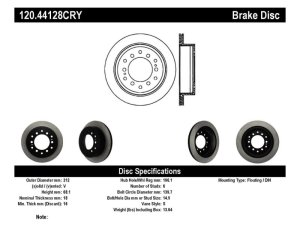 Lexus GX470 Brake Rotor (1) - Rear - Stoptech - Cryo - Black - `03-`09
