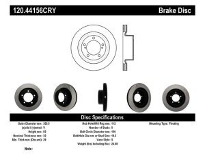 Lexus LX570 Brake Rotors (2) - Front - Stoptech - Cryostop, Drilled, E-Coated - Black - `17-`19