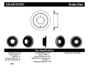 Toyota Land Cruiser Brake Rotors (2) - Rear - Stoptech - Premium Cryo - Black - `08-`19