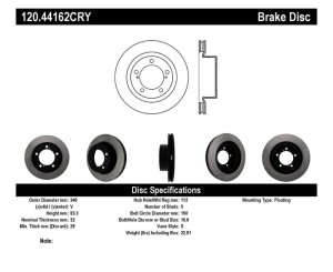 Lexus LX570 Brake Rotor (1) - Front - Stoptech - Premium High Carbon Cryo - Black - `08-`16