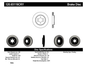 Ford F-150 Brake Rotors (1) - Front - Stoptech - Premium Cryostop Rotor - Black - `10-`20