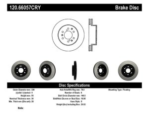 Chevrolet Suburban 1500 Brake Rotors (1) - Front - Stoptech - Premium Cryo-Stop Rotor - Black - `07-`14