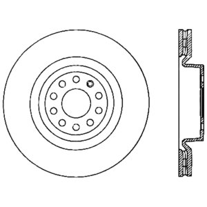Volkswagen Tiguan Brake Rotors (2) - Front - Stoptech - Cryostop Premium High Carbon - Black E-Coated - `09-`17