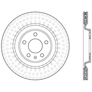 Audi A7 Brake Rotor (1) - Rear - Stoptech - CryoStop Premium High Carbon - Black - `16-`18