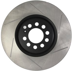 Audi S3 Brake Rotor (1) - Front Left - Stoptech - Slotted Sport - Black - `00-`03
