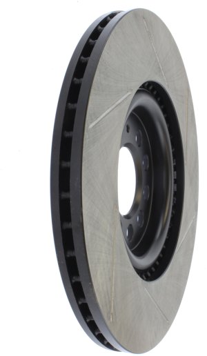 Volkswagen Jetta Brake Rotor (1) - Front Right - Stoptech - Slotted Sport - Black - `04-`05