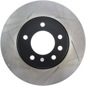 Volkswagen Touareg Brake Rotors (1) - Front Right - Stoptech - Slotted - Black - `04-`18