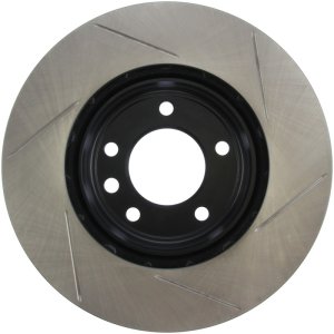 Volkswagen Touareg Brake Rotors (1) - Front Right - Stoptech - Slotted - Black - `04-`18