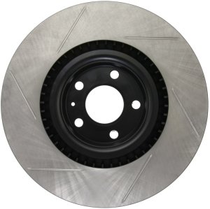 Audi S4 Brake Rotor (1) - Front Left - Stoptech - Slotted Sport - Black - `04-`09