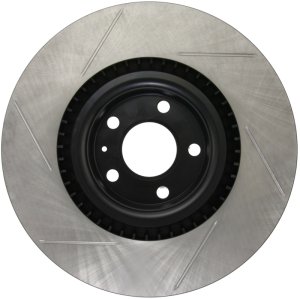Audi S4 Brake Rotor (1) - Front Left - Stoptech - Slotted Sport - Black - `04-`09