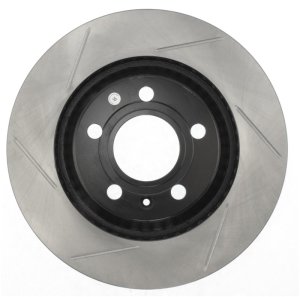 Audi S4 Brake Rotor (1) - Rear Right - Stoptech - Power Slot Sport Slotted, Black E-Coated - Black - `04-`09