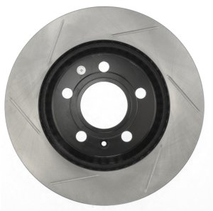 Audi S4 Brake Rotor (1) - Rear Right - Stoptech - Power Slot Sport Slotted, Black E-Coated - Black - `04-`09