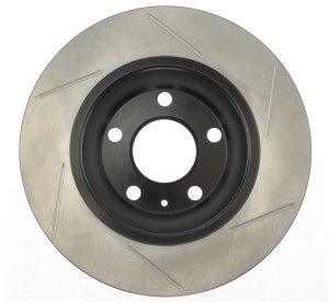 Audi S4 Brake Rotor (1) - Rear Right - Stoptech - Power Slot Sport Slotted, Black E-Coated - Black - `04-`09