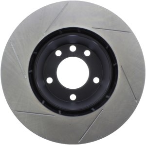Volkswagen Touareg Brake Rotor (1) - Front Left - Stoptech - Slotted Sport - Black - `04-`10