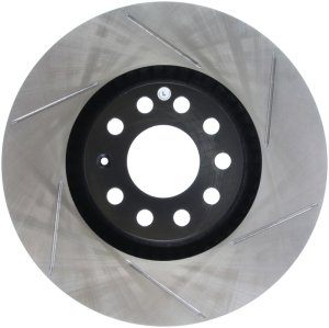 Audi A6 Quattro Brake Rotor (1) - Front Left - Stoptech - Slotted Sport - Black - `99-`04