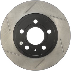 Audi A4 Brake Rotor (1) - Rear Right - Stoptech - Slotted Sport, Black E-Coated, High Carbon - Black - `01-`09