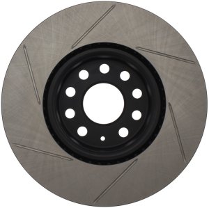 Volkswagen Golf Alltrack Brake Rotor (1) - Front Left - Stoptech - Slotted - Black - `17-`18