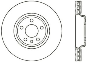Audi A5 Brake Rotor (1) - Front Right - Stoptech - Slotted Cryo - Black - `10-`11