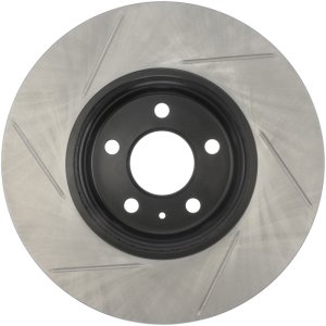 Audi A4 Brake Rotor (1) - Front Left - Stoptech - Slotted - Black - `09-`11