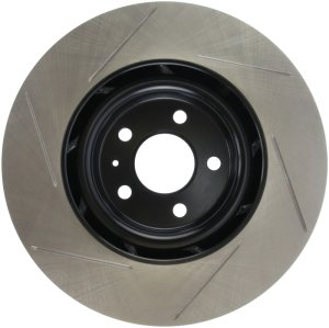 Audi S4 Brake Rotor (1) - Front Left - Stoptech - Slotted Sport, E-Coated - Black - `10-`12