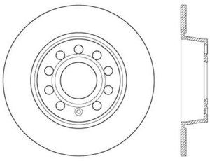 Volkswagen Beetle Brake Rotor (1) - Rear Left - Stoptech - Slotted Sport - Black - `12-`14