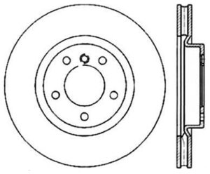 BMW Z3 Brake Rotor (1) - Front Right - Stoptech - Sport Slotted Cryo - Black - `98-`02