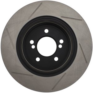 BMW M5 Brake Rotor (1) - Rear Left - Stoptech - Slotted - Black - `00-`03