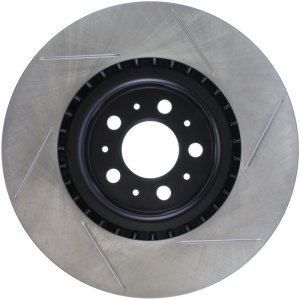 Volvo S60 Brake Rotor (1) - Front Right - Stoptech - Slotted Sport - Black - `04-`07