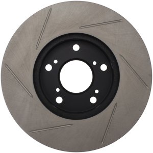 Honda Fit Brake Rotors (2) - Front Left - Stoptech - Slotted Sport - Black - `13-`14
