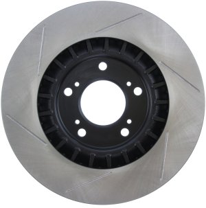 Honda S2000 Brake Rotor (1) - Front Left - Stoptech - Slotted Sport - Black - `00-`09