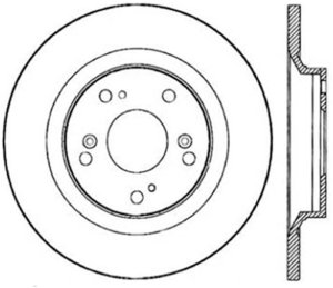 Honda S2000 Brake Rotor (1) - Rear Left - Stoptech - Sport Slotted Cryo - Black - `00-`09
