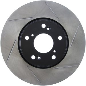 Honda Accord Brake Rotor (1) - Front Left - Stoptech - Slotted Sport - Black - `13-`20