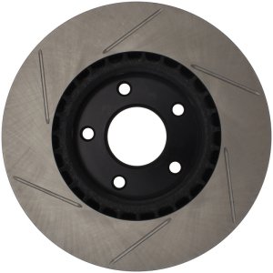Infiniti G35 Brake Rotor (1) - Front Left - Stoptech - Slotted Sport - Black - `03-`05