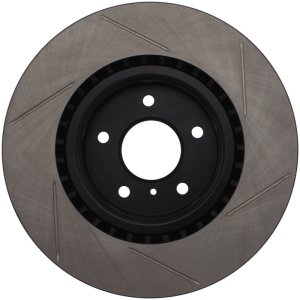 Infiniti G35 Brake Rotor (1) - Front Right - Stoptech - Slotted - Black - `03-`04