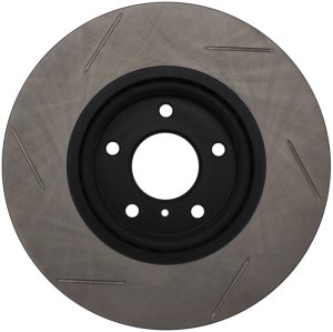 Infiniti G35 Brake Rotor (1) - Front Left - Stoptech - Slotted - Black - `05-`08