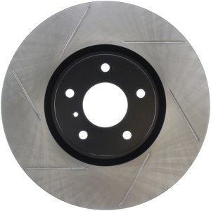 Infiniti G35 Brake Rotor (1) - Front Right - Stoptech - Slotted Sport - Black - `07-`08