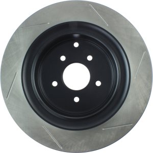 Infiniti Q70 Brake Rotor (1) - Rear Right - Stoptech - Slotted Sport - Black - `14-`19