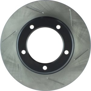 Lexus LX470 Brake Rotor (1) - Front Left - Stoptech - Slotted Sport - Black - `98-`07