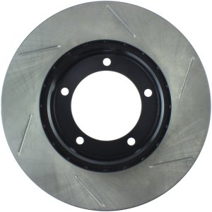 Toyota Land Cruiser Brake Rotor (1) - Front Right - Stoptech - Slotted Sport - Black - `98-`07