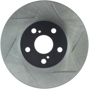 Toyota Matrix Brake Rotor (1) - Front Left - Stoptech - Slotted Sport - Black - `03-`08