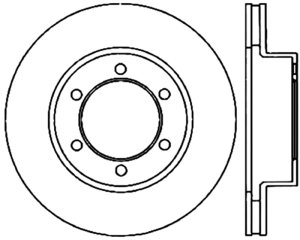 Toyota Tundra Brake Rotor (1) - Front Left - Stoptech - Slotted Cryo - Black - `00-`06