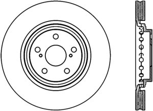 Lexus RX450h Brake Rotor (1) - Front Right - Stoptech - Cryosport Slotted - Black - `10-`15