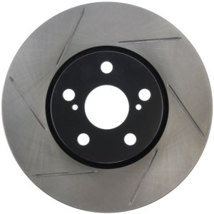 Toyota Corolla Brake Rotor (1) - Front Right - Stoptech - Slotted Sport - Black - `09-`19