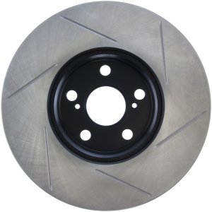 Toyota Corolla Brake Rotor (1) - Front Right - Stoptech - Slotted Sport - Black - `09-`19