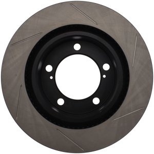 Lexus LX570 Brake Rotor (1) - Front Right - Stoptech - Slotted Sport - Black - `08-`16