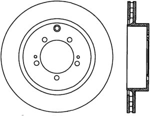 Mitsubishi Lancer Brake Rotor (1) - Rear Right - Stoptech - Sport Slotted Cryo - Black - `03-`06