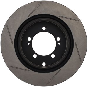 Mitsubishi Lancer Brake Rotor (1) - Rear Left - Stoptech - Slotted Sport - Black - `03-`06