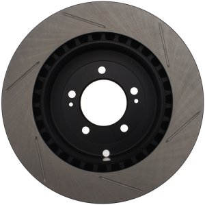 Mitsubishi Lancer Brake Rotor (1) - Rear Right - Stoptech - Slotted Sport - Black - `08-`15
